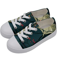 Girl And Flowers Kids  Low Top Canvas Sneakers by vintage2030