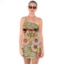 Flower And Butterfly One Soulder Bodycon Dress View1