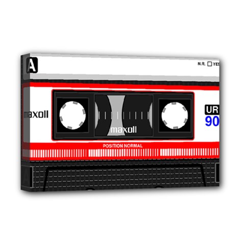 Compact Cassette Deluxe Canvas 18  X 12  (stretched) by vintage2030