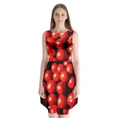 Pile Of Red Tomatoes Sleeveless Chiffon Dress   by FunnyCow