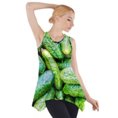 Pile Of Green Cucumbers Side Drop Tank Tunic by FunnyCow