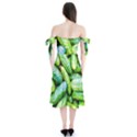 Pile Of Green Cucumbers Shoulder Tie Bardot Midi Dress View2