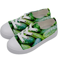 Pile Of Green Cucumbers Kids  Low Top Canvas Sneakers by FunnyCow