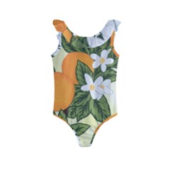 Orange Blossoms Kids  Frill Swimsuit by lwdstudio