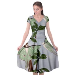 Lunar Moths Cap Sleeve Wrap Front Dress by lwdstudio