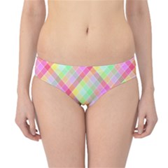 Pastel Rainbow Tablecloth Diagonal Check Hipster Bikini Bottoms by PodArtist