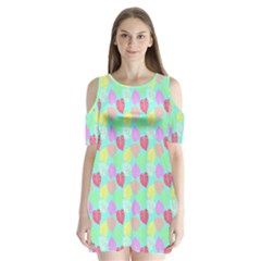 Pastel Rainbow Monstera Shoulder Cutout Velvet One Piece by PodArtist