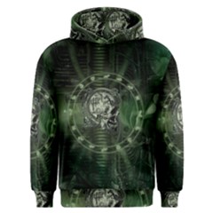 Awesome Creepy Mechanical Skull Men s Overhead Hoodie by FantasyWorld7