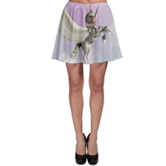 Cute Little Pegasus In The Sky, Cartoon Skater Skirt by FantasyWorld7