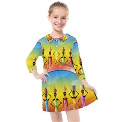 African American Women Kids  Quarter Sleeve Shirt Dress by AlteredStates