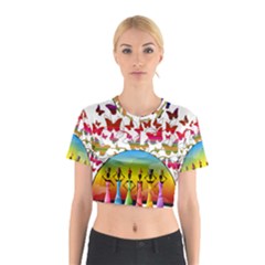 African Americn Art African American Women Cotton Crop Top by AlteredStates