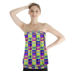 Cartoon Style Marine Life Motif Pattern Strapless Top by dflcprints