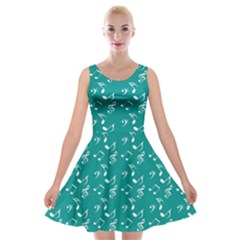 Teal Music Velvet Skater Dress by snowwhitegirl