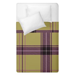 Beige Purple Plaid Duvet Cover Double Side (single Size) by snowwhitegirl