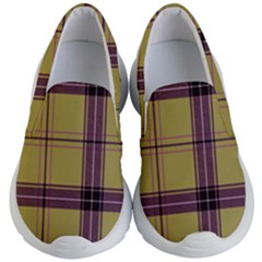 Beige Purple Plaid Kid s Lightweight Slip Ons by snowwhitegirl