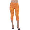 Pop Orange Lightweight Velour Capri Leggings  View1