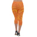 Pop Orange Lightweight Velour Capri Leggings  View2