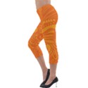 Pop Orange Lightweight Velour Capri Leggings  View3