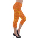 Pop Orange Lightweight Velour Capri Leggings  View4