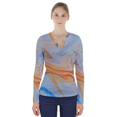 Fire Spear V-neck Long Sleeve Top by WILLBIRDWELL