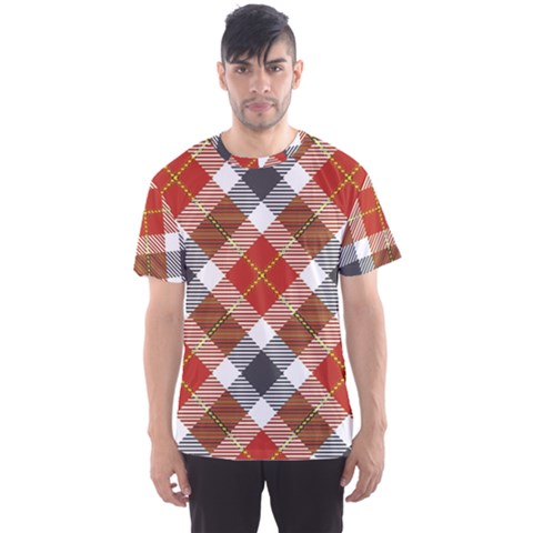 Smart Plaid Warm Colors Men s Sports Mesh Tee by ImpressiveMoments