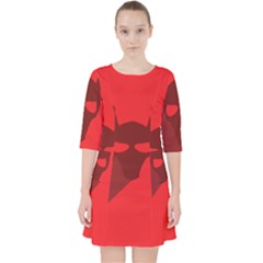 Skull Alien Species Red Character Pocket Dress by Nexatart