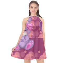 Illustration Love Celebration Halter Neckline Chiffon Dress  by Nexatart