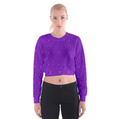 Bold Geometric Purple Circles Cropped Sweatshirt by BrightVibesDesign