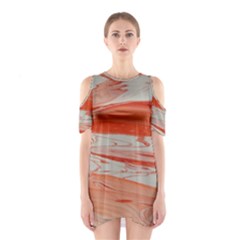 Orange Swirl Shoulder Cutout One Piece Dress by WILLBIRDWELL