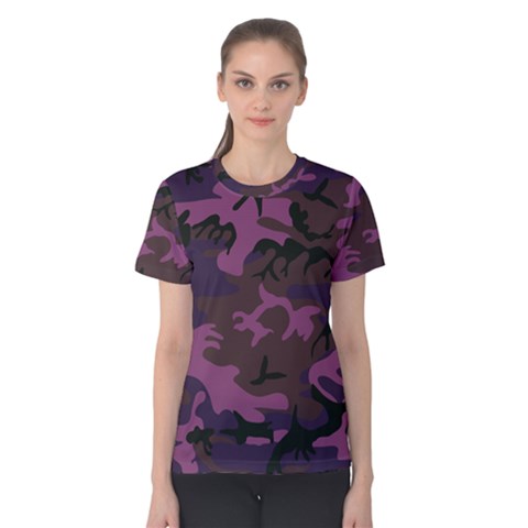 Camouflage Violet Women s Cotton Tee by snowwhitegirl