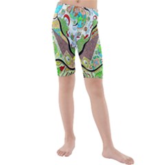 Cosmic Pyramid Kids  Mid Length Swim Shorts by chellerayartisans