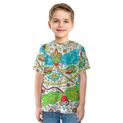 Cosmic Dragonflies Kids  Sport Mesh Tee by chellerayartisans