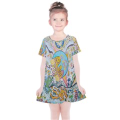 Supersonic Volcanic Moonship Kids  Simple Cotton Dress by chellerayartisans