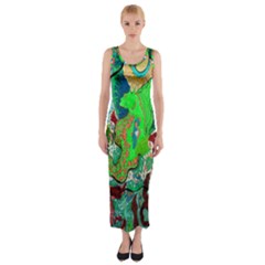 Volcanic Seahorse Fitted Maxi Dress by chellerayartisans