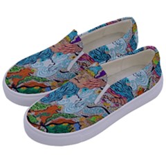 Supersonic Volcano Wizard Kids  Canvas Slip Ons by chellerayartisans