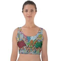 Supersonic Volcano Wizard Velvet Crop Top by chellerayartisans