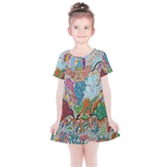 Supersonic Volcano Wizard Kids  Simple Cotton Dress by chellerayartisans