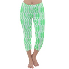 Bright Lime Green Colored Waikiki Surfboards  Capri Winter Leggings  by PodArtist