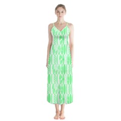 Bright Lime Green Colored Waikiki Surfboards  Button Up Chiffon Maxi Dress by PodArtist