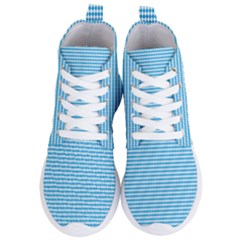 Oktoberfest Bavarian Blue And White Small Diagonal Diamond Pattern Women s Lightweight High Top Sneakers by PodArtist