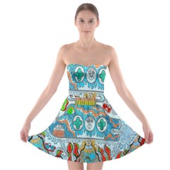 Supersonic Cosmic Submarine Strapless Bra Top Dress by chellerayartisans