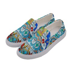 Supersonic Cosmic Submarine Women s Canvas Slip Ons by chellerayartisans