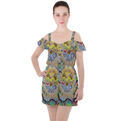 Supersonic Sun Ruffle Cut Out Chiffon Playsuit by chellerayartisans