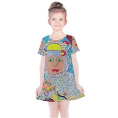 Cosmic Moon Angel Kids  Simple Cotton Dress by chellerayartisans