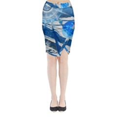 Pulsar Midi Wrap Pencil Skirt by WILLBIRDWELL