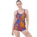 Colorful shapes in tiles                                                  Boyleg Tankini Set View1