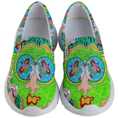 Supersonic Cosmic Galaxy Eyes Kid s Lightweight Slip Ons by chellerayartisans