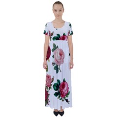 Roses 1770165 1920 High Waist Short Sleeve Maxi Dress by vintage2030