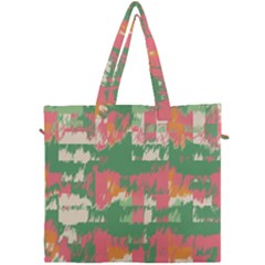 Pink Scratches On A Green Background                                                 Canvas Travel Bag by LalyLauraFLM