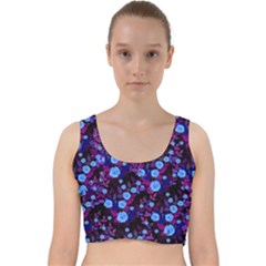 Purple Blue  Roses Velvet Racer Back Crop Top by snowwhitegirl